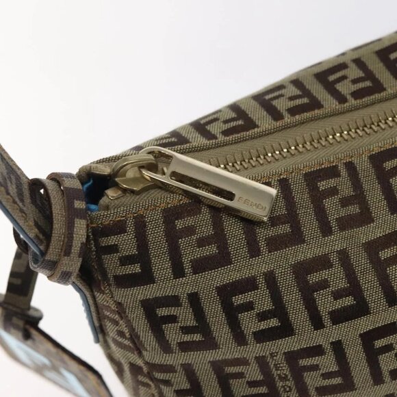 FENDI Zucchino Canvas Hand Bag Black Brown 8BR573 Auth mr1354 - Picture 4 of 14